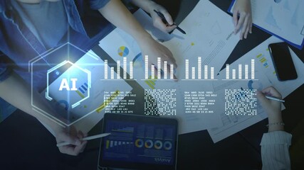 Artificial intelligence AI finance stock market data analysis machine learning. Business big data analytics, digital transformation technology, smart computer system, and futuristic network innovation - Powered by Adobe