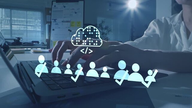 AI human resources and digital recruitment technology. Online job search system, smart resume screening, candidate selection, future workforce management, and cloud data analysis concept