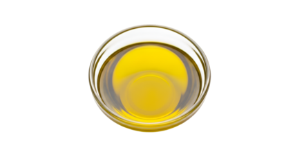 Bowl of Golden Olive Oil liquid yellow
