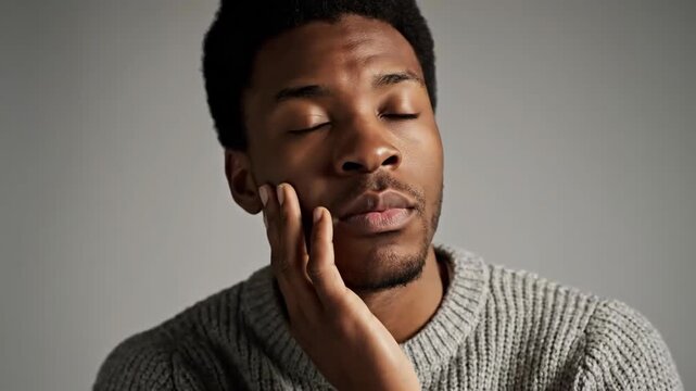 Contemplative Young Man Exhibiting Thoughtful Emotions and Pensive Expressions in Casual Setting
