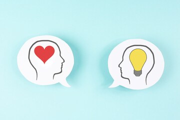 Emotional influenced mind and brainstorming, innovation and cognitive abilities of brain, different personality, male and female concept