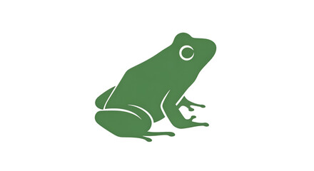 Obraz premium Green Silhouette of a Frog amphibian animal