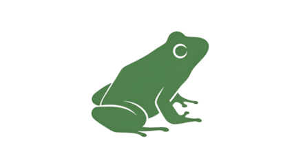 Green Silhouette of a Frog amphibian animal