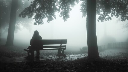 Solitude Emotion Individual In A Moody Outdoors Nature