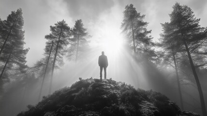 Solitude Emotion Individual Person In A Moody Outdoors Nature
