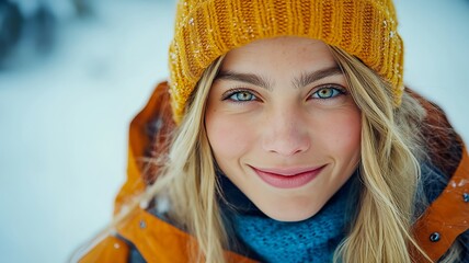 Content Emotion Happy Expression Young Woman Portrait