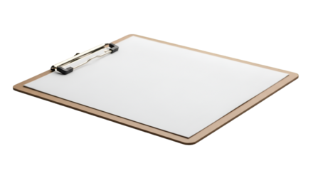 Clipboard with Blank White Paper writing