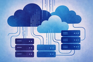 Cloud Computing Data Servers Network Illustration stock