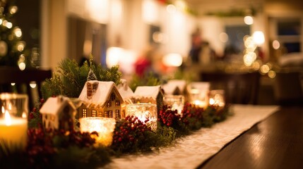 a cozy little village with houses covered in snow