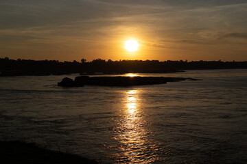 sunset over the river