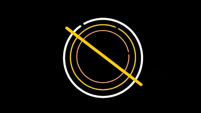 Abstract geometric shapes in white, yellow, and orange rotate and overlap on a black background. Modern, clean, minimalist motion