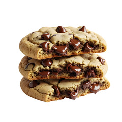 Stack of freshly baked chocolate chip cookies