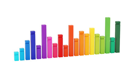 Colorful 3D Bar Chart Graph data statistics