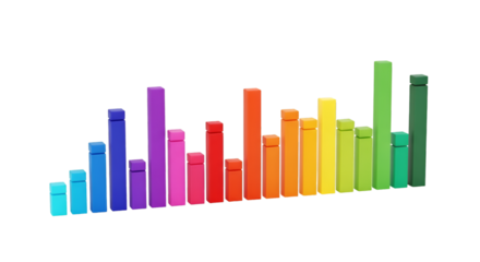 Colorful 3D Bar Chart Graph data statistics