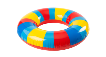 Colorful Inflatable Swim Ring on Black Background pool float