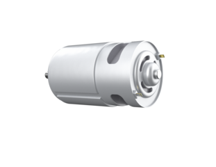 High-Torque Brushed DC Motor, Compact Precision Power Component for DIY Projects, Electric Drills, and Hobby Equipment. Isolated Technical Mechanical Engineering Element on Transparent Background.