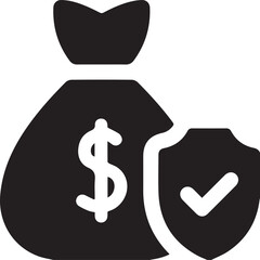 Money bag and shield icon