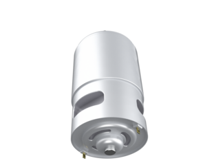 High-Torque Brushed DC Motor, Compact Precision Power Component for DIY Projects, Electric Drills, and Hobby Equipment. Isolated Technical Mechanical Engineering Element on Transparent Background.