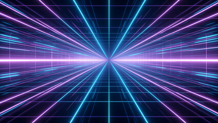 Futuristic Neon Cyber Grid Background