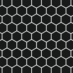 Seamless Hexagon Geometric Pattern Background in Black and White