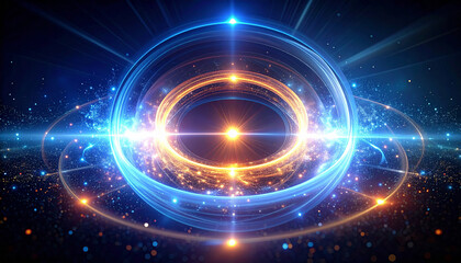 Obraz premium Celestial Sphere: A mesmerizing fractal rendering unveils a luminous celestial sphere, its intricate layers radiating energy and light, suggestive of cosmic wonders and the mysteries of the universe.