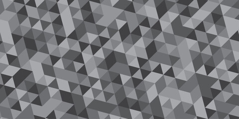 Modern triangle mosaic gray background. Overlap random vector element. Business polygonal texture. Abstract low polygon Geometric banner wall background. Seamless Abstract polygon.