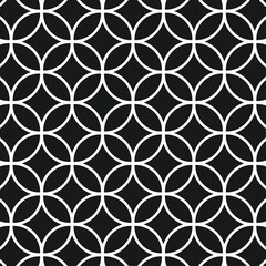 Fototapeta premium Seamless Abstract Geometric Circle Pattern Background in Black and White