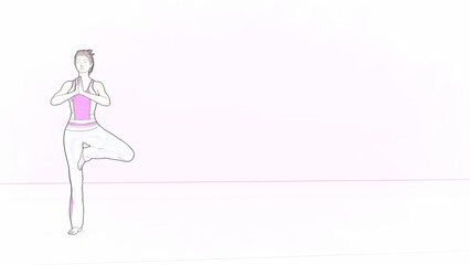 Mujer haciendo yoga postura del árbol