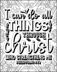 Bible Verse Coloring Page for Adults. Holy Bible Quote Coloring Page