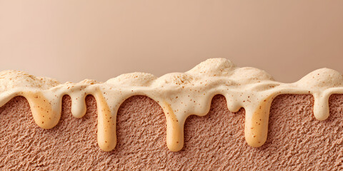Silky Cream Flowing Over a Melting Sweet Treat