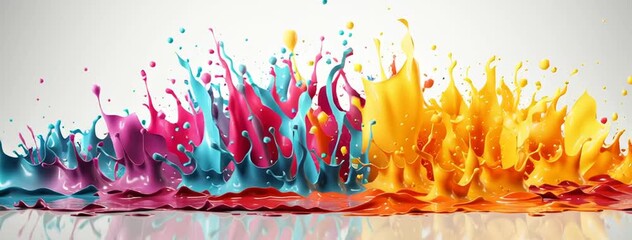 colorful paint splash in white background  - Powered by Adobe