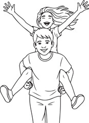 Valentine's Day Special: Minimalist Romantic Couple Line Art Vector Illustration. 14 February Concept for T-shirt and Greeting Cards.