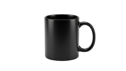 Minimalist Black Ceramic Coffee Mug Product Shot isolated PNG with Transparent Background