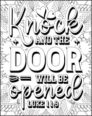 Bible Verse Coloring Page for Adults. Holy Bible Quote Coloring Page