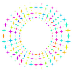 Rainbow light star frame 3d rendering.