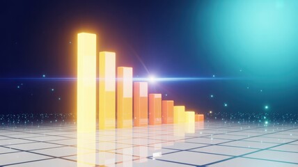 Descending graph illustrating financial trends and market analysis