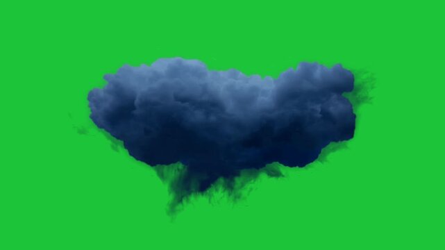 Dark stormy cloud on green screen. Atmosphere nature weather storm dark moody ominous