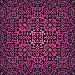 pink and black abstract curled square design