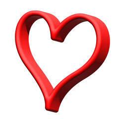 red heart on white background