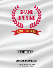 Grand Opening Banner Design with Laurel Wreath