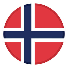 Fototapeta premium Norway flag emblem round shape