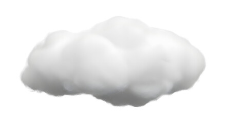 Fluffy white cumulus cloud isolated on transparent background