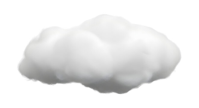 Fluffy white cumulus cloud isolated on transparent background