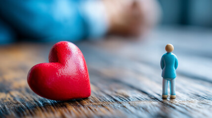 Unrequited love visualization, faceless person loving someone who doesn't love back, one-sided affection representation, asymmetrical emotional investment, heartbreak of rejection 