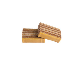 Two slices of authentic indonesian layer cake lapis legit or spekkoek isolated on transparent background, traditional sweet holiday dessert.
