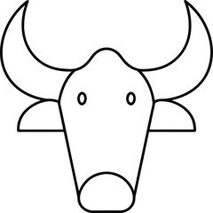 cow icon outline vector illustration on transparent background