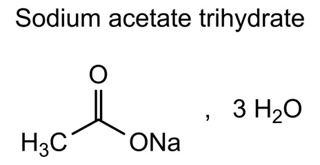 Sodium acetate trihydrate, chemical structure of sodium acetate trihydrate, drug substance