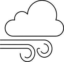 cloud icon outline vector illustration on transparent background