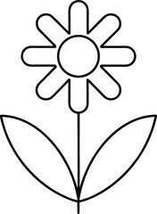 daisy icon outline vector illustration on transparent background