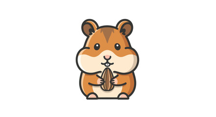 Cute cartoon hamster holding a seed